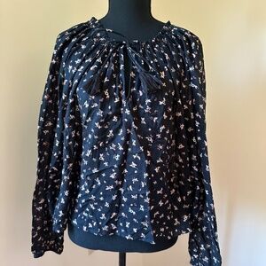 *BILLABONG* Black x Pink Floral Long Sleeve Top NWT Size Small